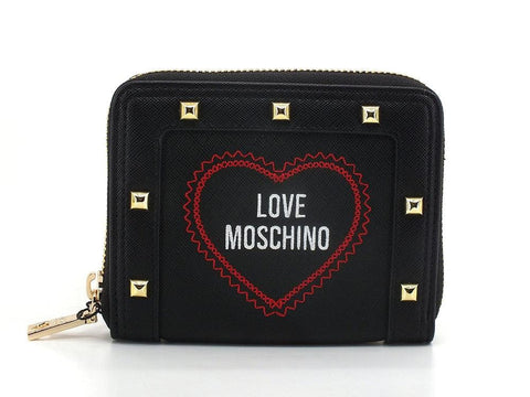 LOVE MOSCHINO Portafoglio Zip Around Borchie Black Nero JC5697PP0EKG0000 - Sandrini Calzature e Abbigliamento