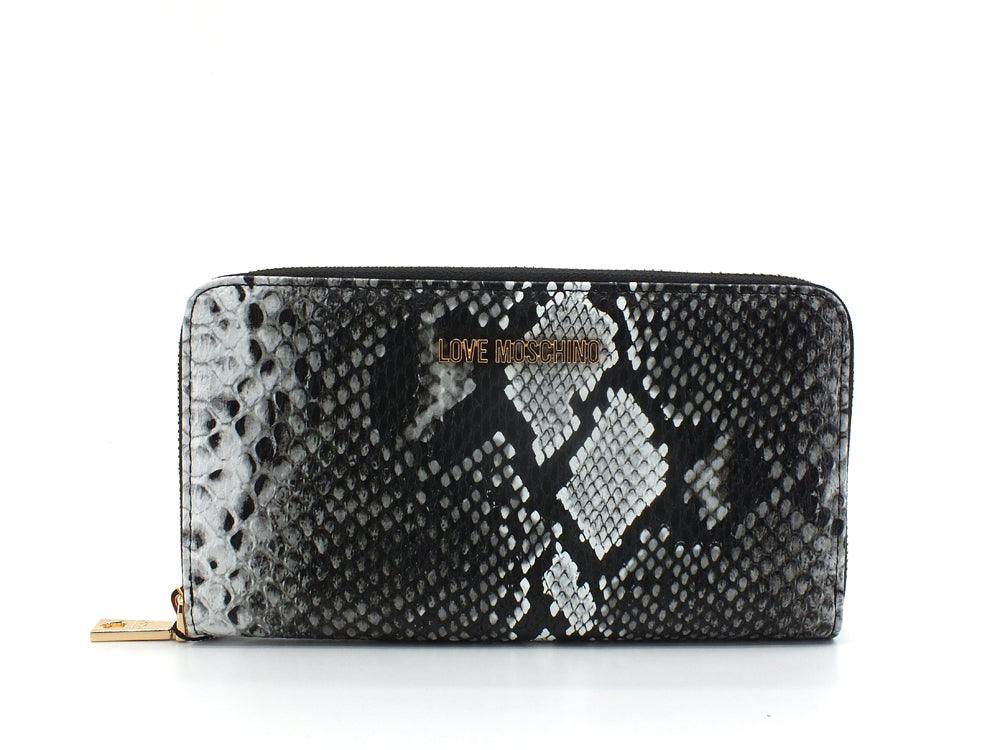 LOVE MOSCHINO Portafoglio Zip Around Print Python Roccia JC5691PP0EKI0954 - Sandrini Calzature e Abbigliamento