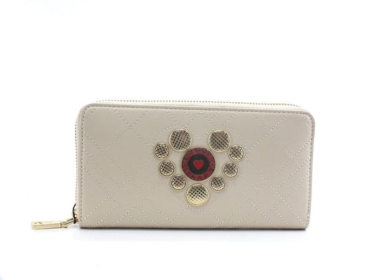 LOVE MOSCHINO Portafoglio Zip Borchie Avorio JC5661PP1ELP0110 - Sandrini Calzature e Abbigliamento