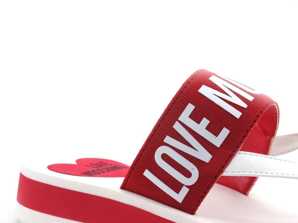 LOVE MOSCHINO Sabot Ciabatta Infradito Eva 30 Bianco Rosso JA28143G0CJU5500 - Sandrini Calzature e Abbigliamento