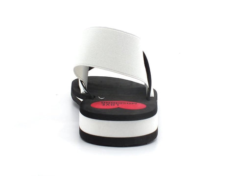 LOVE MOSCHINO Sandalo Elastic Bicolor Nero Bianco JA16033G0EJN400A - Sandrini Calzature e Abbigliamento