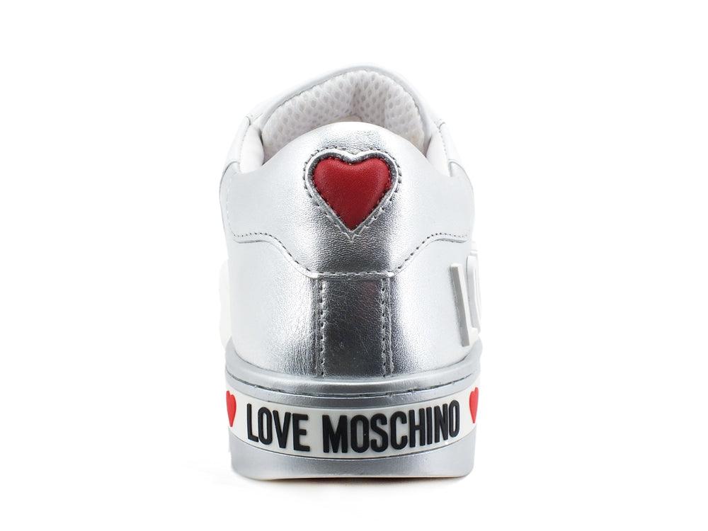 LOVE MOSCHINO Sneaker Cassetta 35 Bicolor Bianco Argento JA15123G1CIA210A - Sandrini Calzature e Abbigliamento