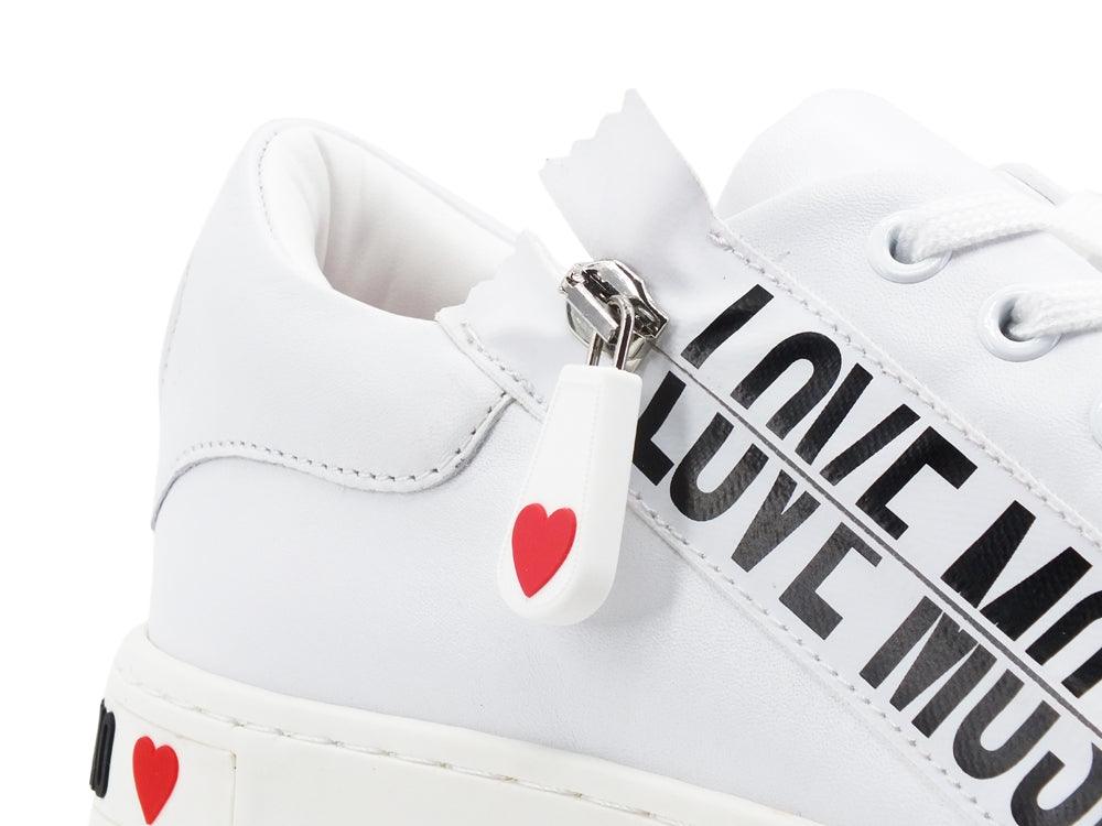 LOVE MOSCHINO Sneaker Cassetta 35 Zip Logo Bianco JA15093G1CJA0100 - Sandrini Calzature e Abbigliamento