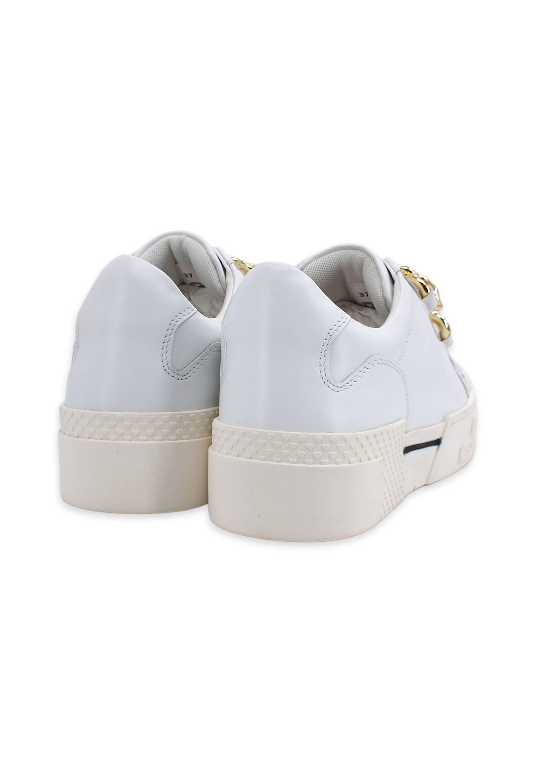 LOVE MOSCHINO Sneaker Catene Gold Donna Bianco JA15795G0FIA0100 - Sandrini Calzature e Abbigliamento