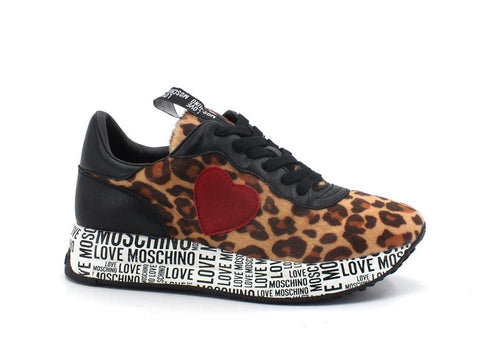 LOVE MOSCHINO Sneaker Cavallino Animalier Black Leopard JA15664G0DIV1100A - Sandrini Calzature e Abbigliamento