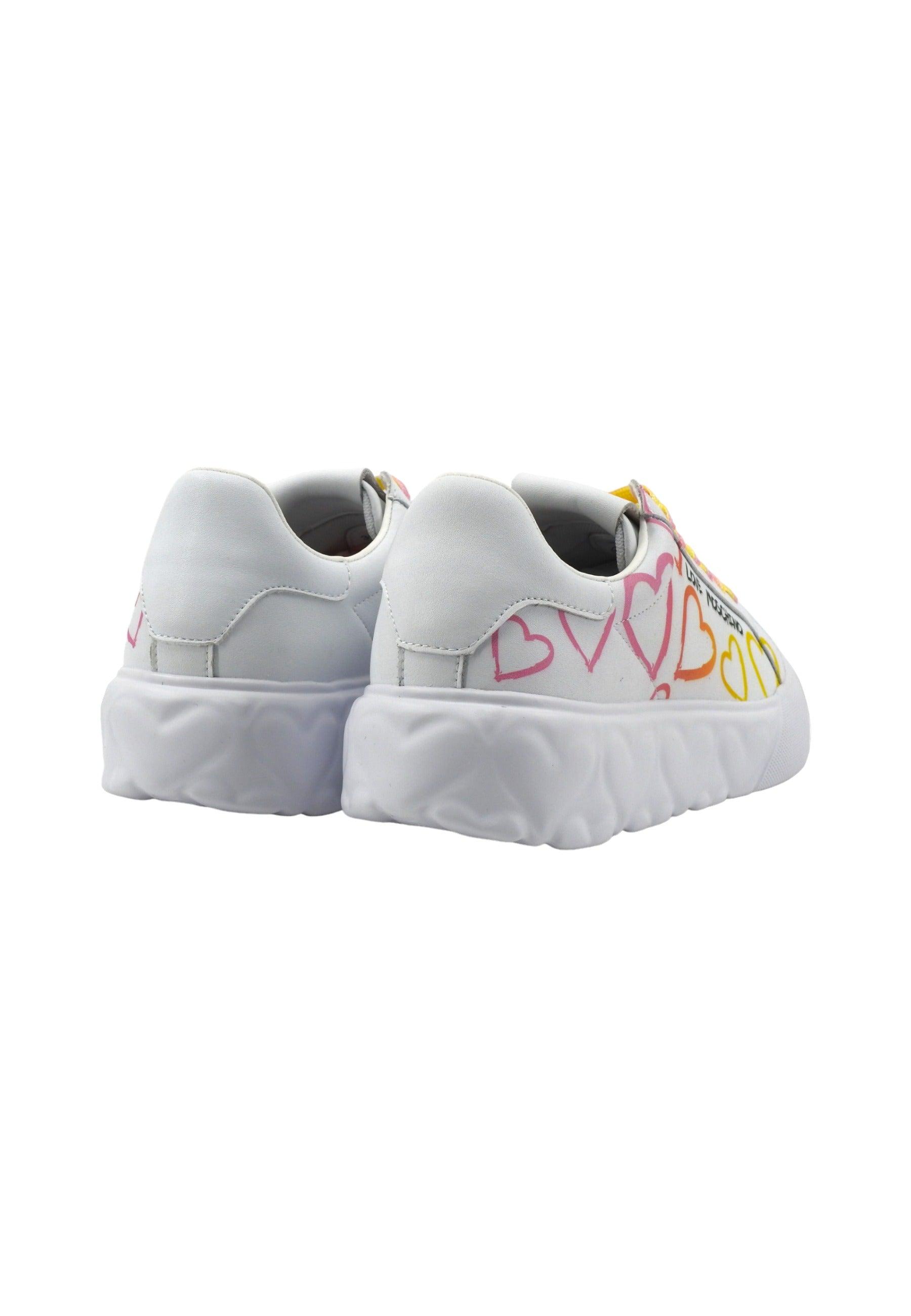 LOVE MOSCHINO Sneaker Donna Bianco Fuxia Multi JA15024G1IIDC10A - Sandrini Calzature e Abbigliamento