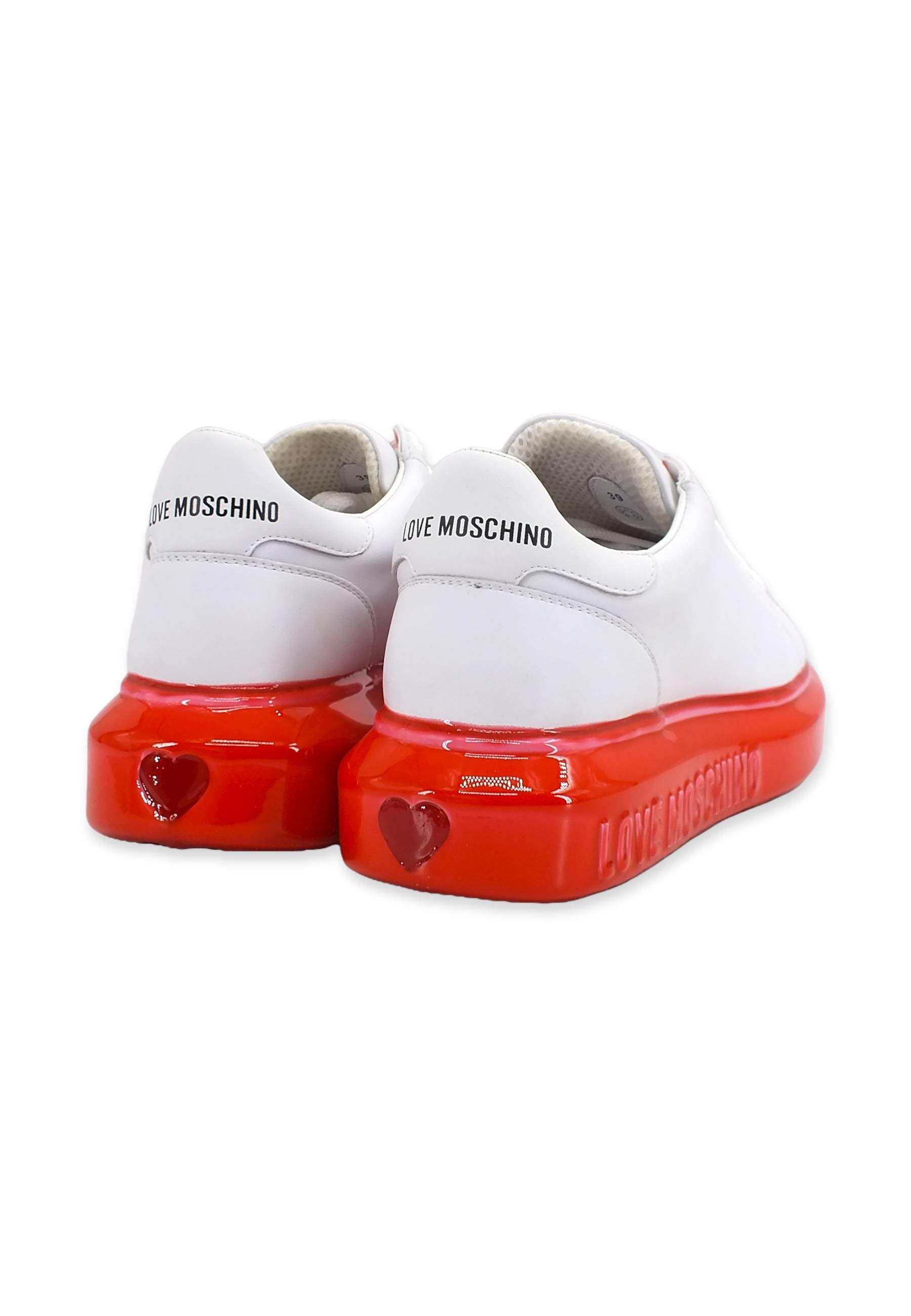 LOVE MOSCHINO Sneaker Donna Bianco Rosso JA15174G0FIAY10B - Sandrini Calzature e Abbigliamento