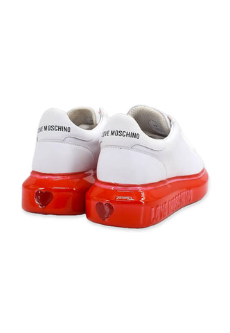 LOVE MOSCHINO Sneaker Donna Bianco Rosso JA15174G0FIAY10B - Sandrini Calzature e Abbigliamento