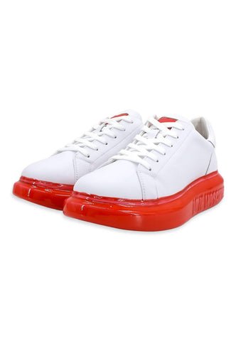 LOVE MOSCHINO Sneaker Donna Bianco Rosso JA15174G0FIAY10B - Sandrini Calzature e Abbigliamento