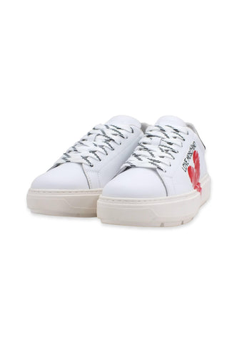 LOVE MOSCHINO Sneaker Donna Cuore Bianco Nero JA15394G1GIA1100A - Sandrini Calzature e Abbigliamento