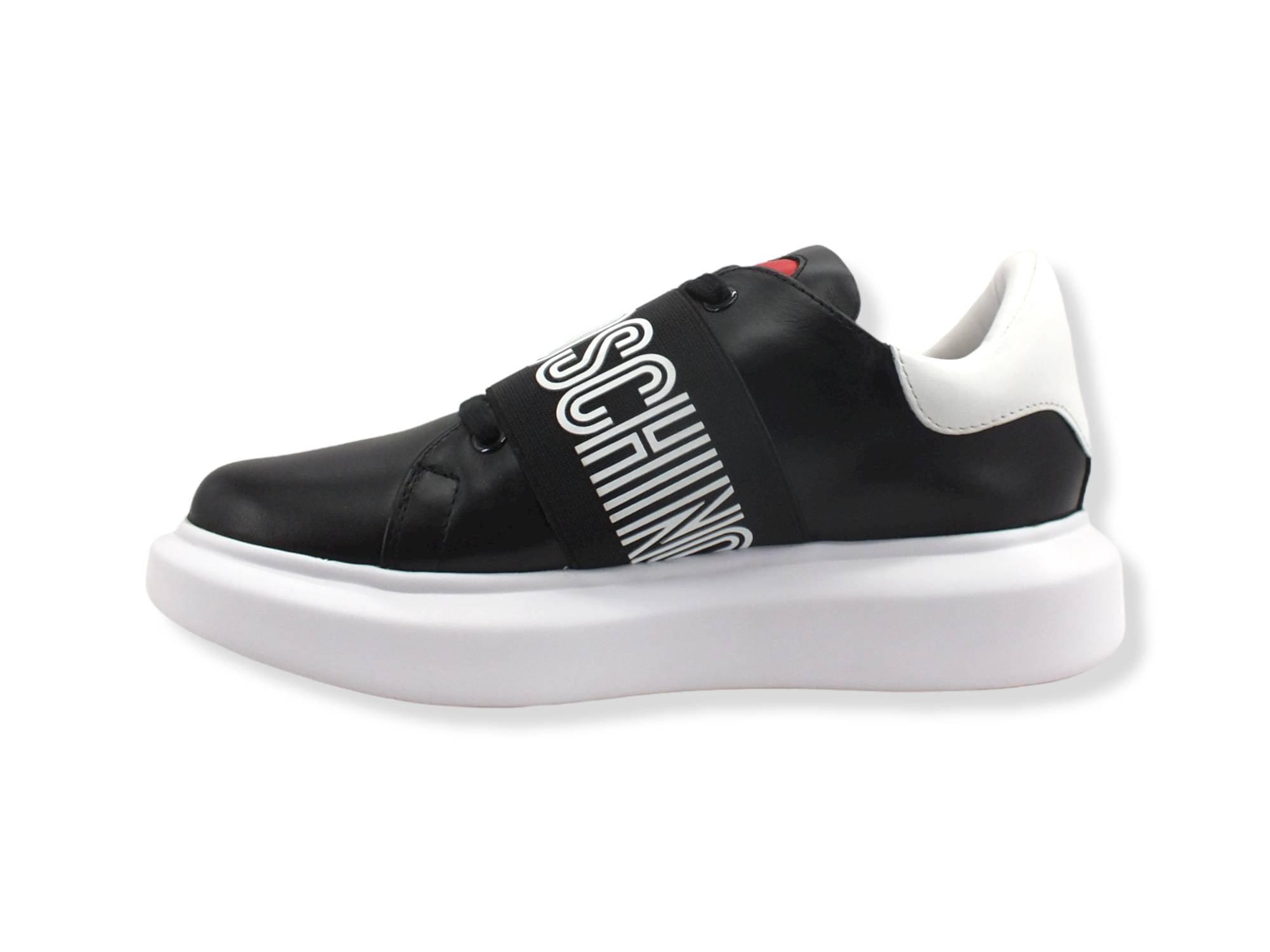 LOVE MOSCHINO Sneaker Donna Platform Fascia Nero Bianco JA15104G1FIA100A - Sandrini Calzature e Abbigliamento