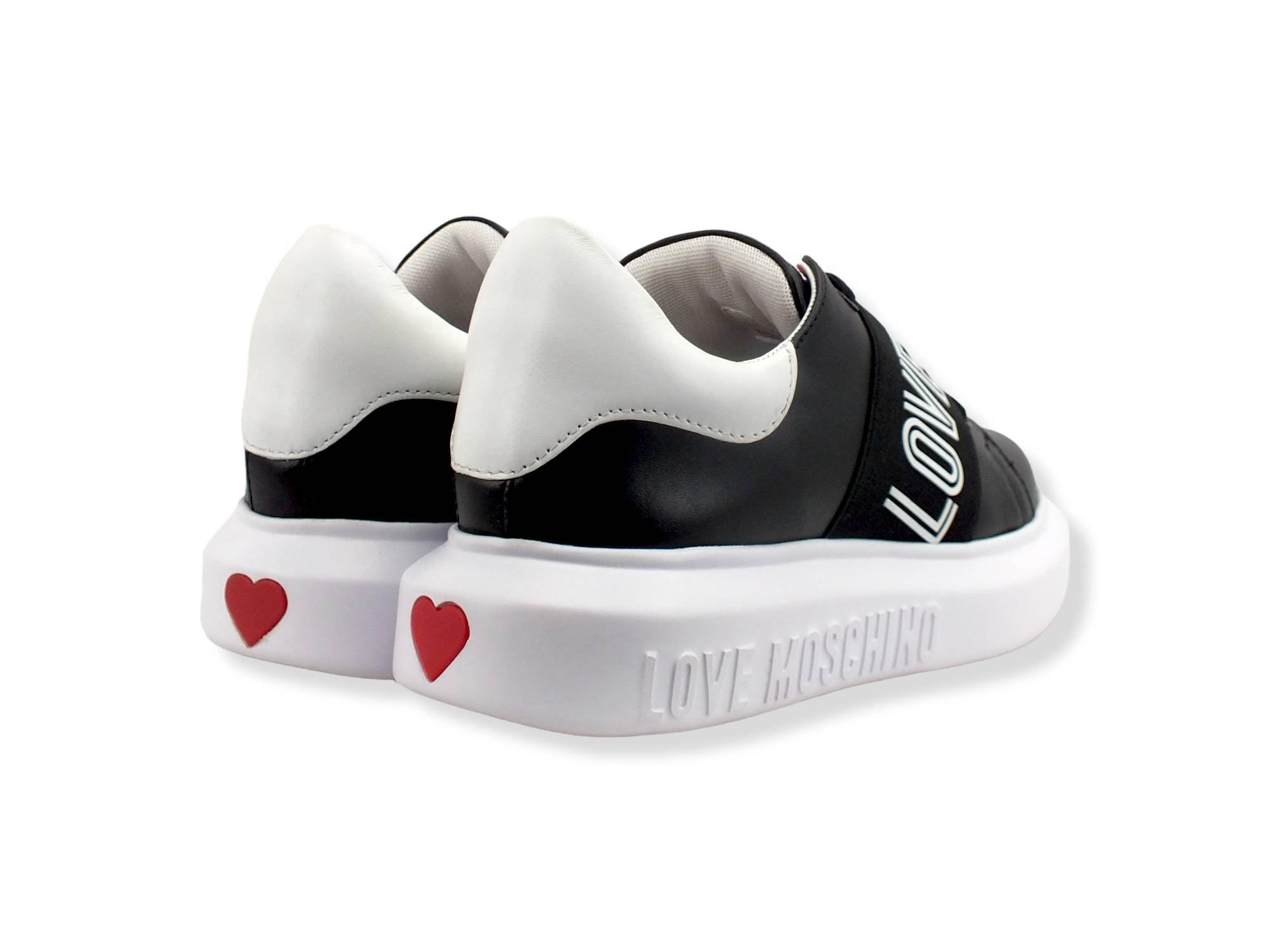 LOVE MOSCHINO Sneaker Donna Platform Fascia Nero Bianco JA15104G1FIA100A - Sandrini Calzature e Abbigliamento