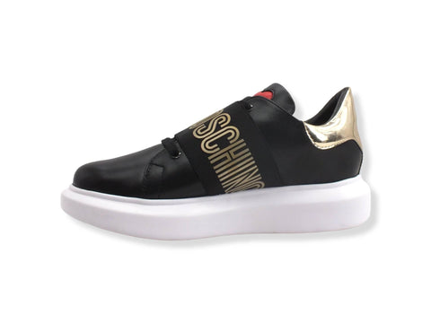LOVE MOSCHINO Sneaker Donna Platform Fascia Nero Platino JA15104G1FIA600A - Sandrini Calzature e Abbigliamento