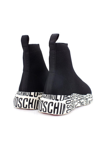 LOVE MOSCHINO Sneaker Elastic Sock Donna Nero Bianco JA15453G0FIZ5000 - Sandrini Calzature e Abbigliamento