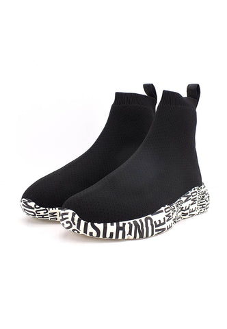 LOVE MOSCHINO Sneaker Elastic Sock Donna Nero Bianco JA15453G0FIZ5000 - Sandrini Calzature e Abbigliamento