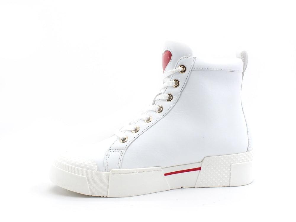 LOVE MOSCHINO Sneaker Hi Platform Cuore Borchie White JA15465G0DIA0100 - Sandrini Calzature e Abbigliamento