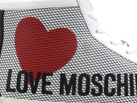 LOVE MOSCHINO Sneaker High Logo Cuore Bianco Nero JA15432G1EIA710B - Sandrini Calzature e Abbigliamento