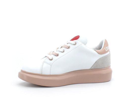 LOVE MOSCHINO Sneaker Platform Cuore Logo Bianco Cipria JA15044G1EIA210B - Sandrini Calzature e Abbigliamento