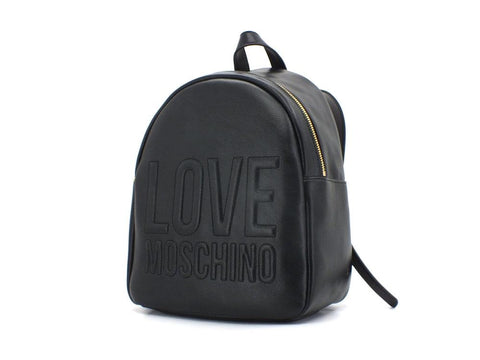 LOVE MOSCHINO Zaino Backpack Big Pu Zip Logo Embossed Nero JC4058PP1ELL0000 - Sandrini Calzature e Abbigliamento