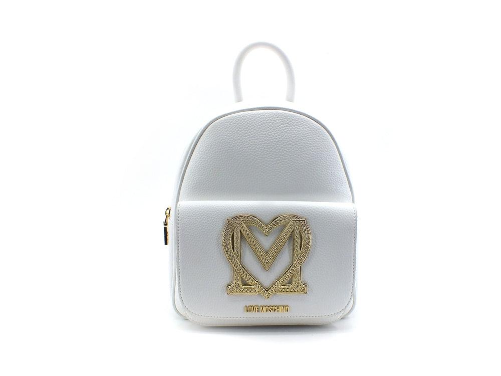 LOVE MOSCHINO Zaino Backpack Logo Cuore Bianco Oro JC4384PP0EKM0100 - Sandrini Calzature e Abbigliamento