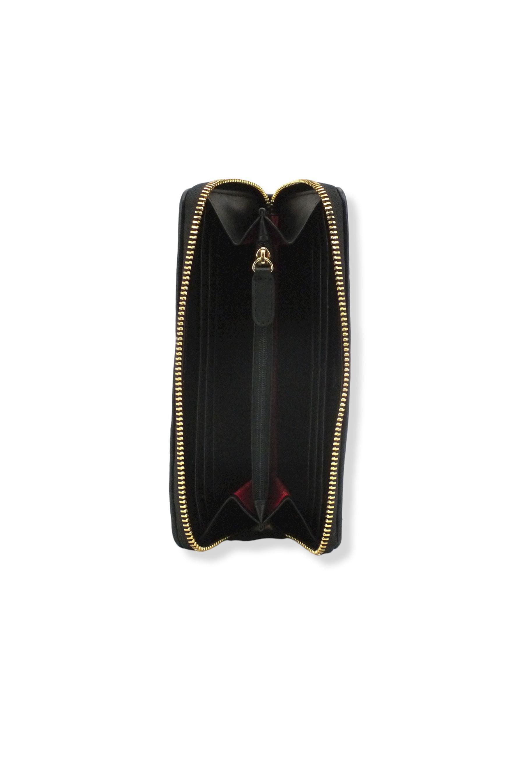LOVE MOSCHINO Zip Around Quilted Logo Gold Portafoglio Donna Nero JC5600PP1FLA0000 - Sandrini Calzature e Abbigliamento