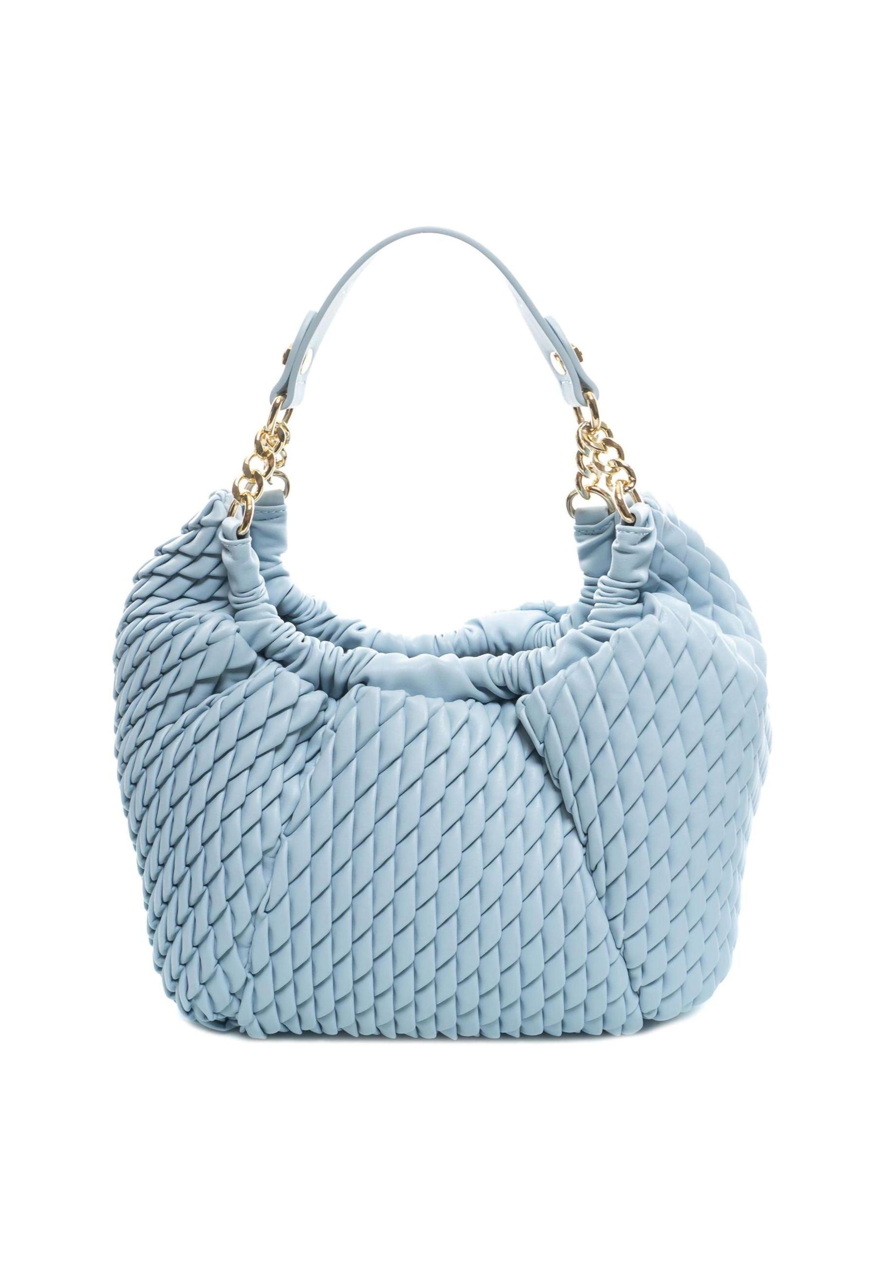 MANILA GRACE Borsa Hobo Small Azzurro Polvere B273EU - Sandrini Calzature e Abbigliamento