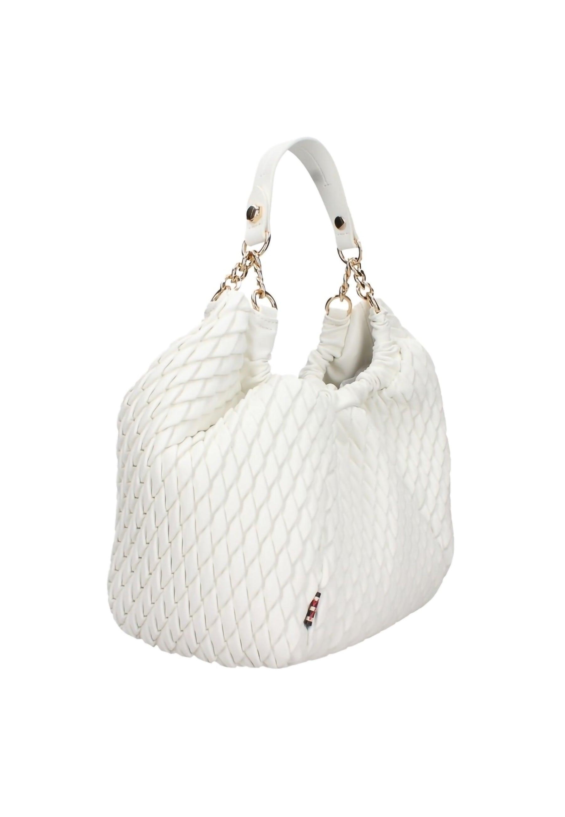 MANILA GRACE Borsa Hobo Small Bianco B273EU - Sandrini Calzature e Abbigliamento