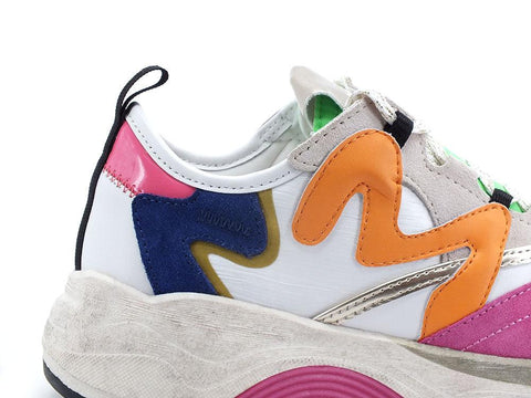 MANILA GRACE Sneaker Running Suede Multi Bianco Multicolor S651 - Sandrini Calzature e Abbigliamento