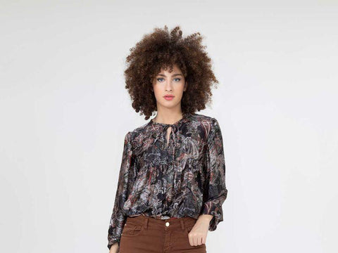 MARKUP Abito Blusa Fantasia Autunno Nero MW66229 - Sandrini Calzature e Abbigliamento