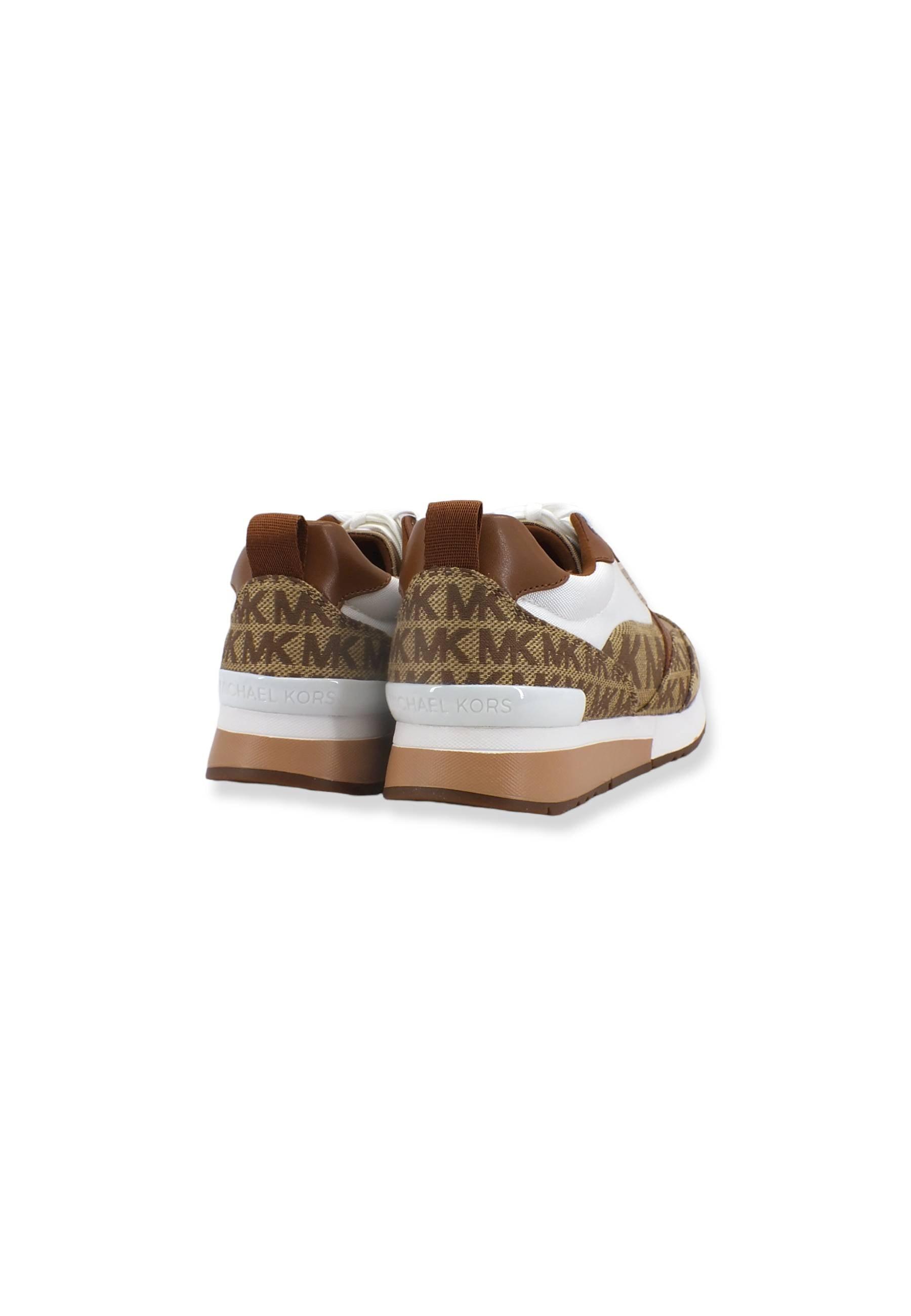 MICHAEL KORS Allie Stride Trainer Sneaker Donna Beige Ebony 43T2ALFS1Y - Sandrini Calzature e Abbigliamento