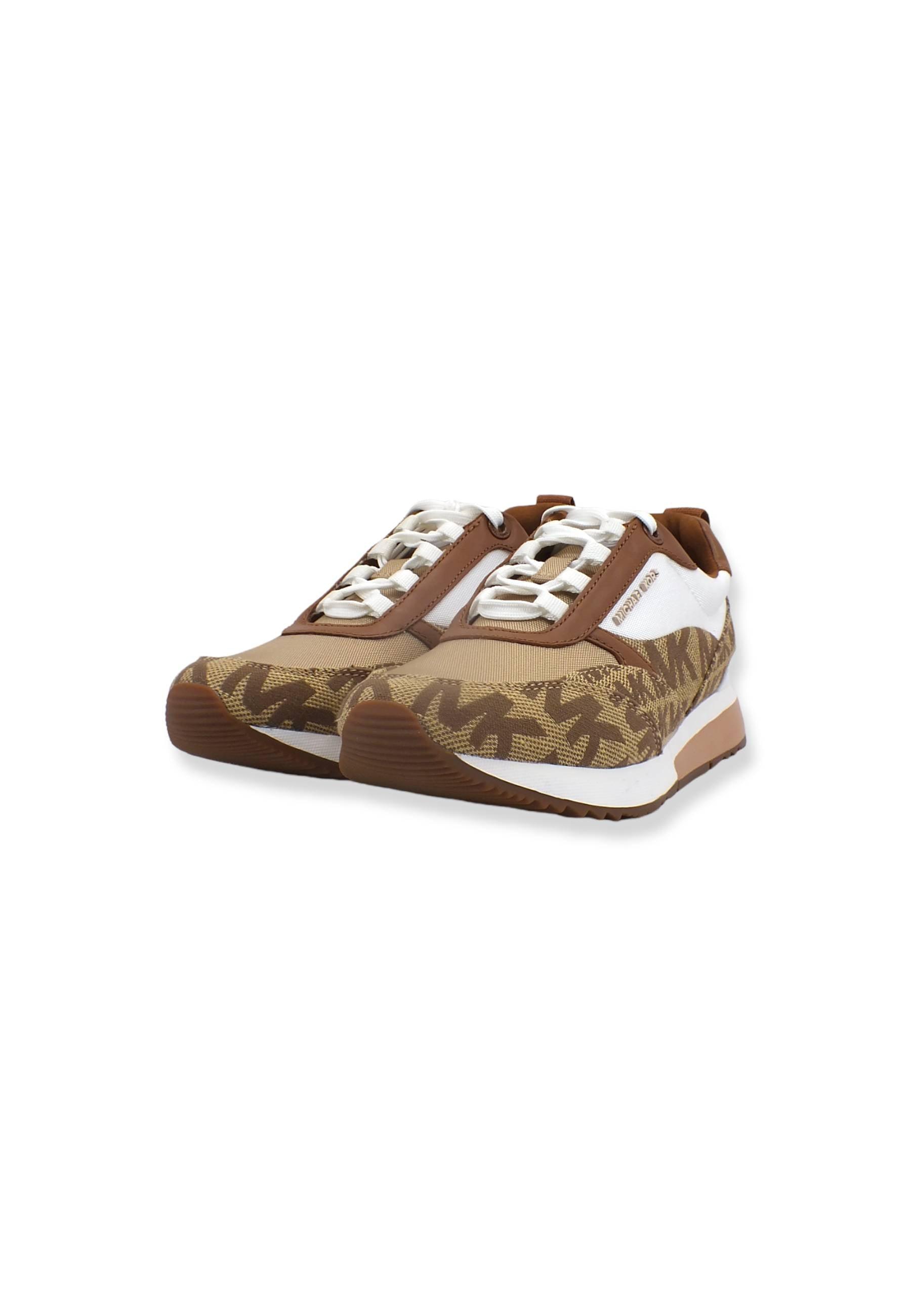 MICHAEL KORS Allie Stride Trainer Sneaker Donna Beige Ebony 43T2ALFS1Y - Sandrini Calzature e Abbigliamento