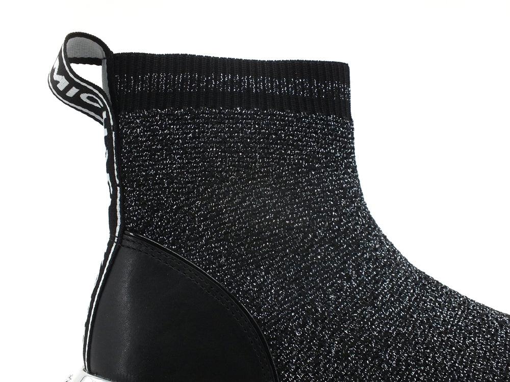 MICHAEL KORS Bodie Bootie Sneaker Stretch Knit Black Silver 43R2BDFE1D - Sandrini Calzature e Abbigliamento