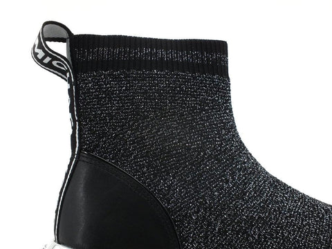 MICHAEL KORS Bodie Bootie Sneaker Stretch Knit Black Silver 43R2BDFE1D - Sandrini Calzature e Abbigliamento