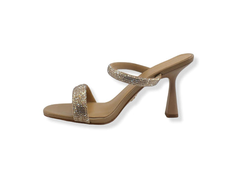 MICHAEL KORS Clara Suede Bombe Hot Sandalo Donna Marrone Camel 40S2CLHA1S - Sandrini Calzature e Abbigliamento