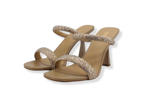 MICHAEL KORS Clara Suede Bombe Hot Sandalo Donna Marrone Camel 40S2CLHA1S - Sandrini Calzature e Abbigliamento