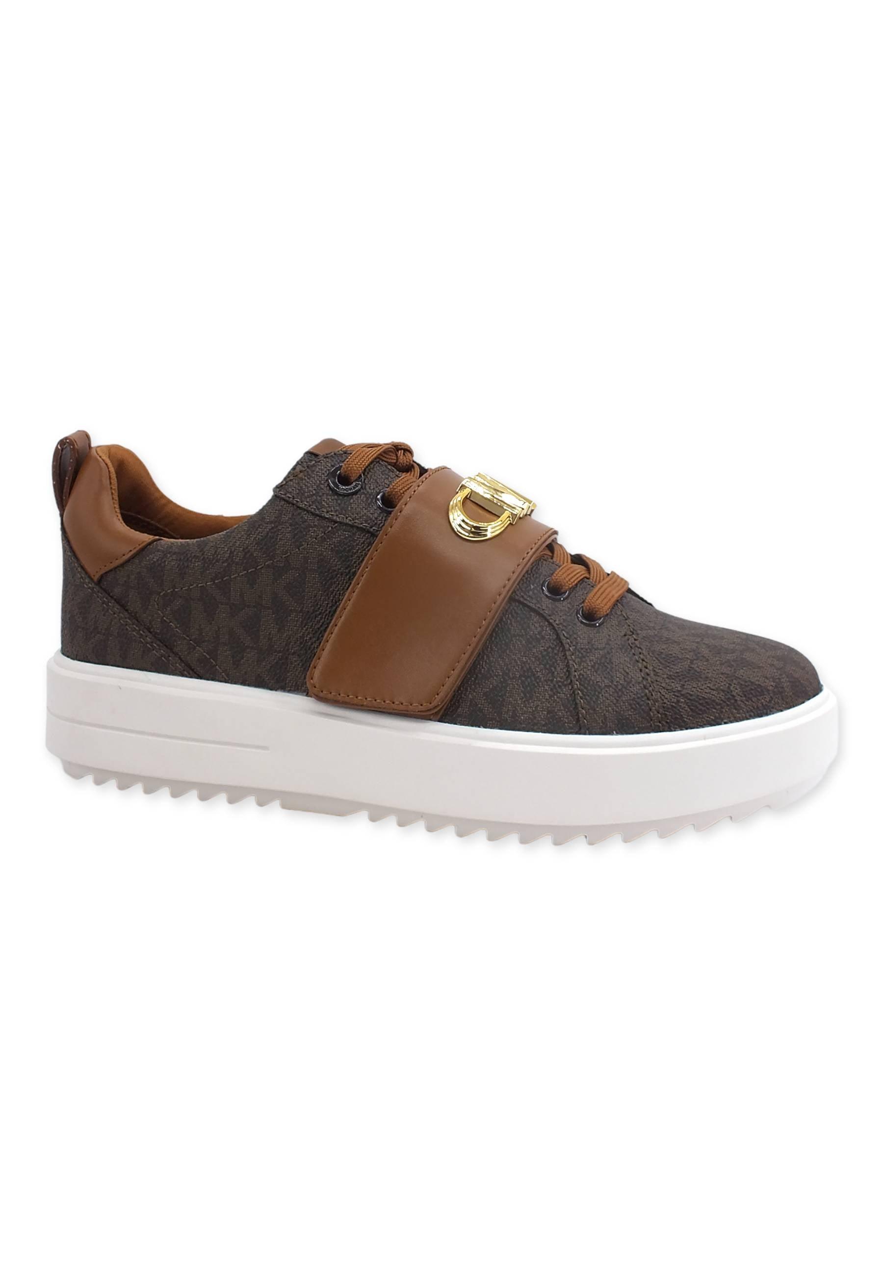 MICHAEL KORS Emmet Strap Sneaker Donna Brown 43F2EMFS1B - Sandrini Calzature e Abbigliamento