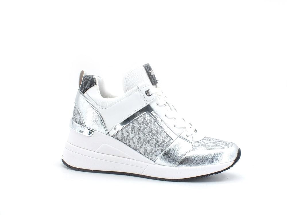 MICHAEL KORS Georgie Trainer Sneaker Metallic Silver 43R2GEFS1B - Sandrini Calzature e Abbigliamento
