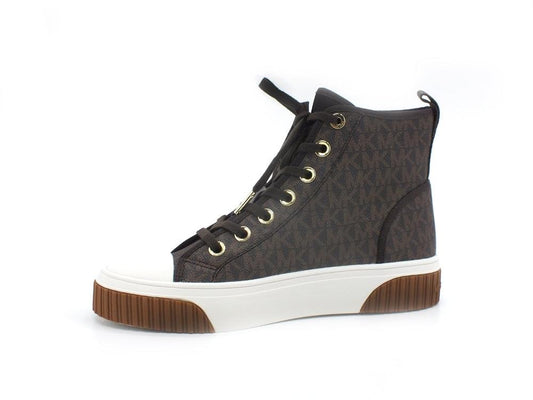MICHAEL KORS Gertie Hi Top Semi Lux Sneaker Brown 43R2GTFE6B - Sandrini Calzature e Abbigliamento