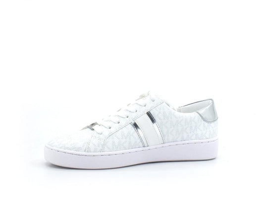 MICHAEL KORS Irving Stripe Lace Up Sneaker Metallic Bright White 43R2IRFS1B - Sandrini Calzature e Abbigliamento