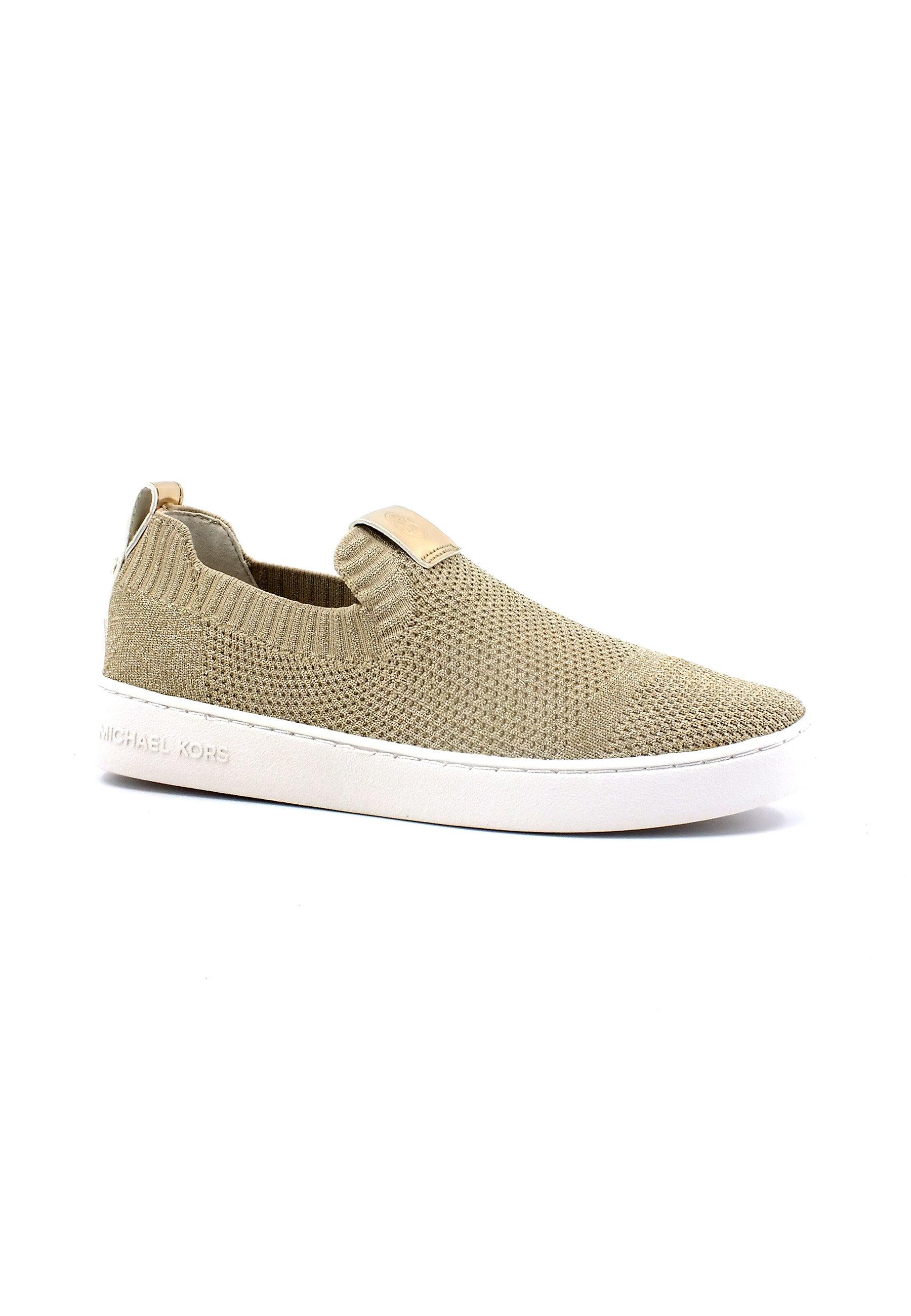 MICHAEL KORS Juno Knit Slip On Sneaker Donna Pale Gold 43R3JUFSAM - Sandrini Calzature e Abbigliamento