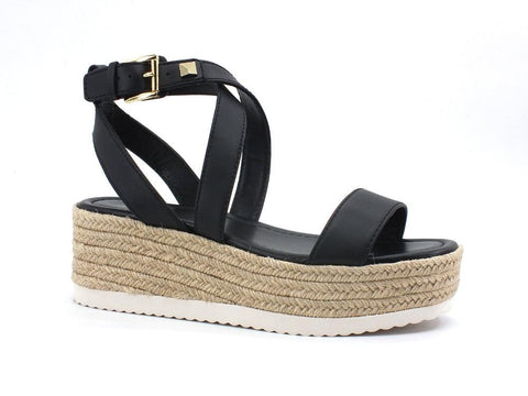MICHAEL KORS Lowry Wedge Sandalo Zeppa Corda Black 40S1LOFS1L - Sandrini Calzature e Abbigliamento