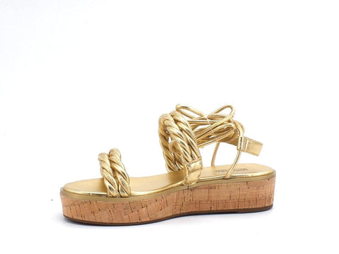 MICHAEL KORS Marina Sandal Sandalo Listini Intrecciati Gold 40S1MRFA2M - Sandrini Calzature e Abbigliamento