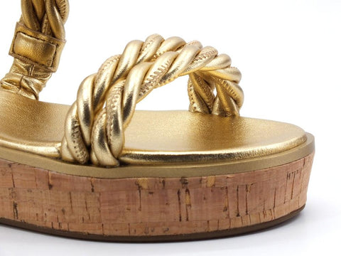 MICHAEL KORS Marina Sandal Sandalo Listini Intrecciati Gold 40S1MRFA2M - Sandrini Calzature e Abbigliamento