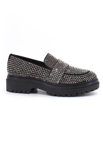 MICHAEL KORS Parker Lug Loafer Mocassino Brillantini Donna Black 40F2PKFP1D - Sandrini Calzature e Abbigliamento