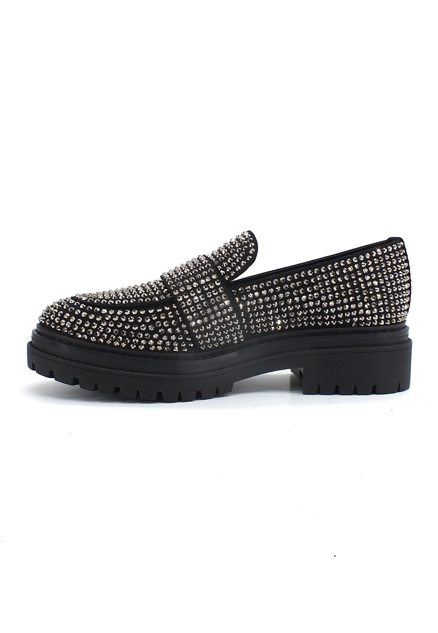 MICHAEL KORS Parker Lug Loafer Mocassino Brillantini Donna Black 40F2PKFP1D - Sandrini Calzature e Abbigliamento