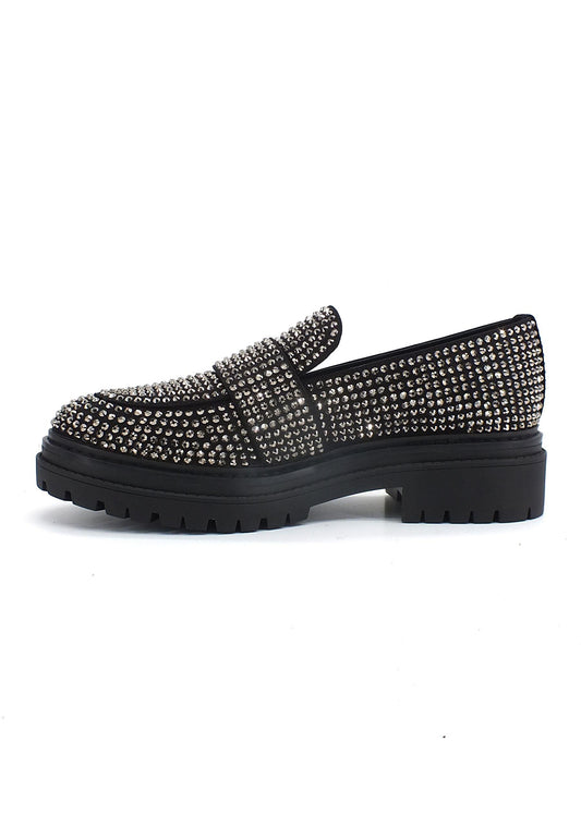 MICHAEL KORS Parker Lug Loafer Mocassino Brillantini Donna Black 40F2PKFP1D - Sandrini Calzature e Abbigliamento