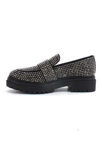 MICHAEL KORS Parker Lug Loafer Mocassino Brillantini Donna Black 40F2PKFP1D - Sandrini Calzature e Abbigliamento