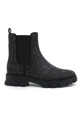 MICHAEL KORS Ridley Gore Bootie Stivaletto Brillantini Donna Black Gun Metal 40F2RIFE5D - Sandrini Calzature e Abbigliamento