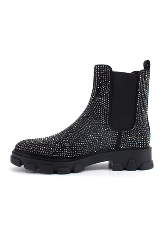 MICHAEL KORS Ridley Gore Bootie Stivaletto Brillantini Donna Black Gun Metal 40F2RIFE5D - Sandrini Calzature e Abbigliamento