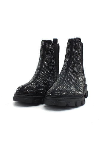 MICHAEL KORS Ridley Gore Bootie Stivaletto Brillantini Donna Black Gun Metal 40F2RIFE5D - Sandrini Calzature e Abbigliamento